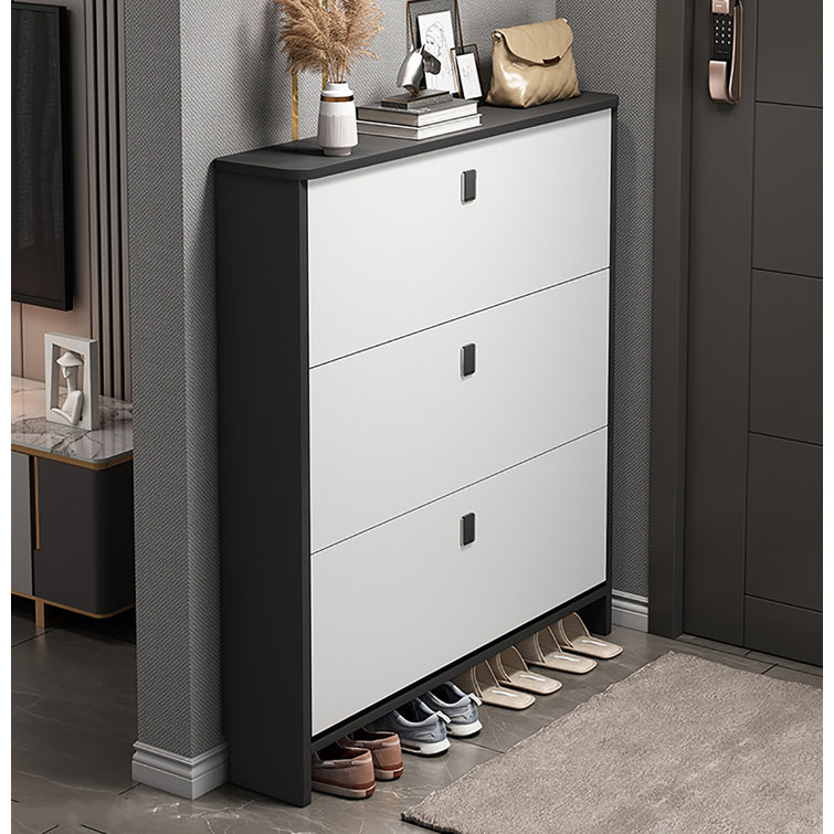 Silver shoe online cabinet